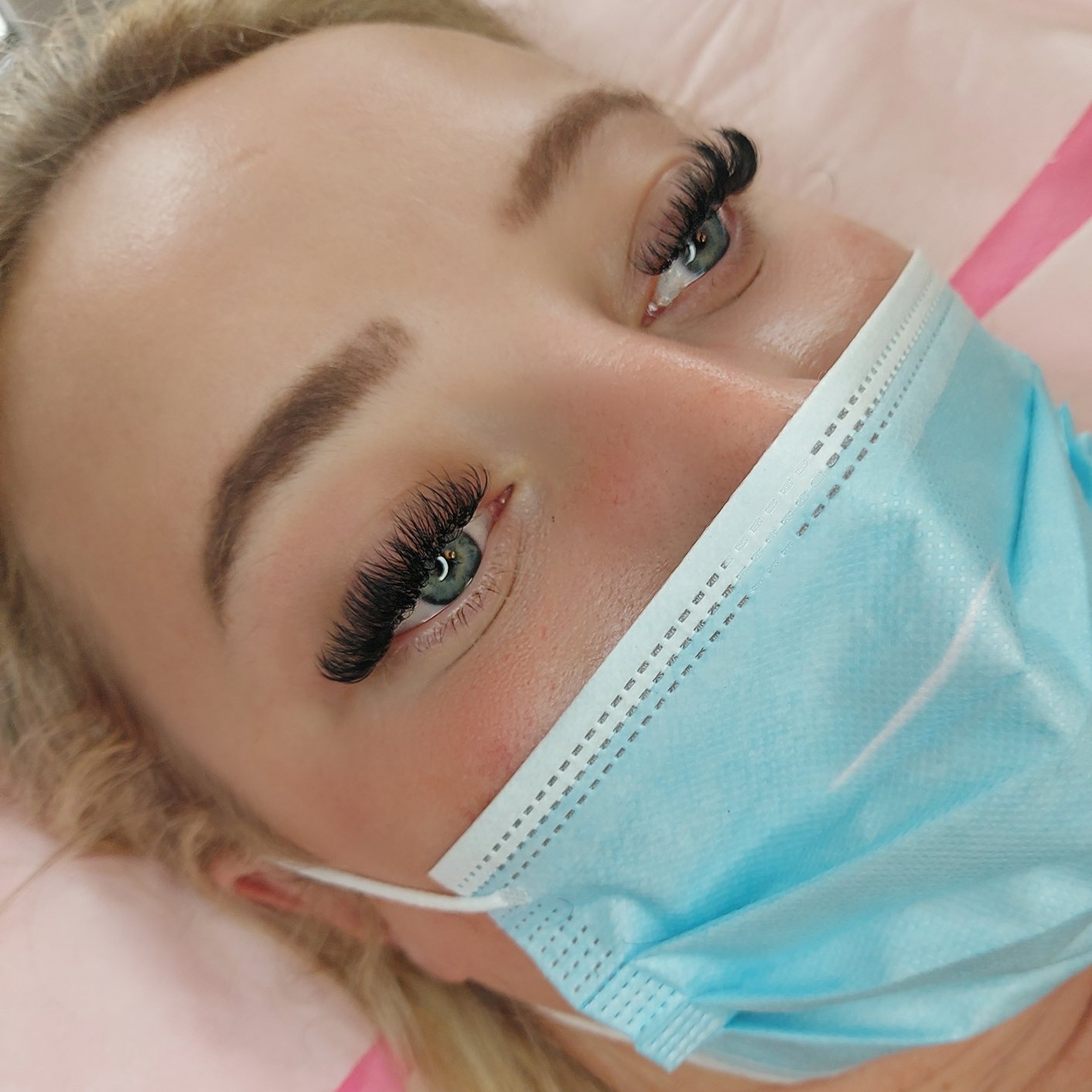 A lash set with laminated brows